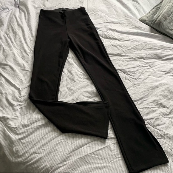 ZARA - BLACK SMALL WIDE-LEG LEGGINGS - Picture 2 of 4